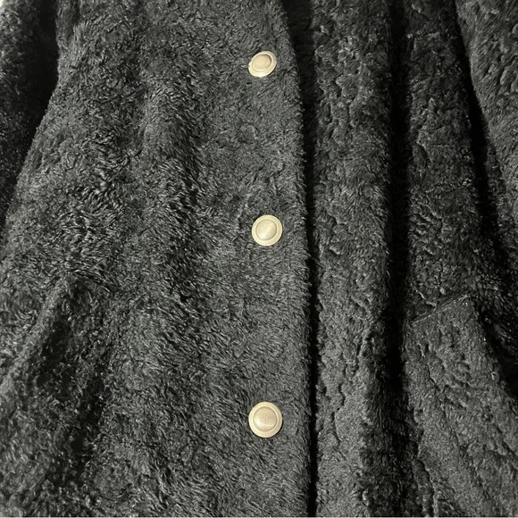 Vintage 1960's Fingerhut Fashion Jackie O Black Coat Black w/ Metal Buttons - Picture 6 of 14